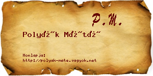Polyák Máté névjegykártya